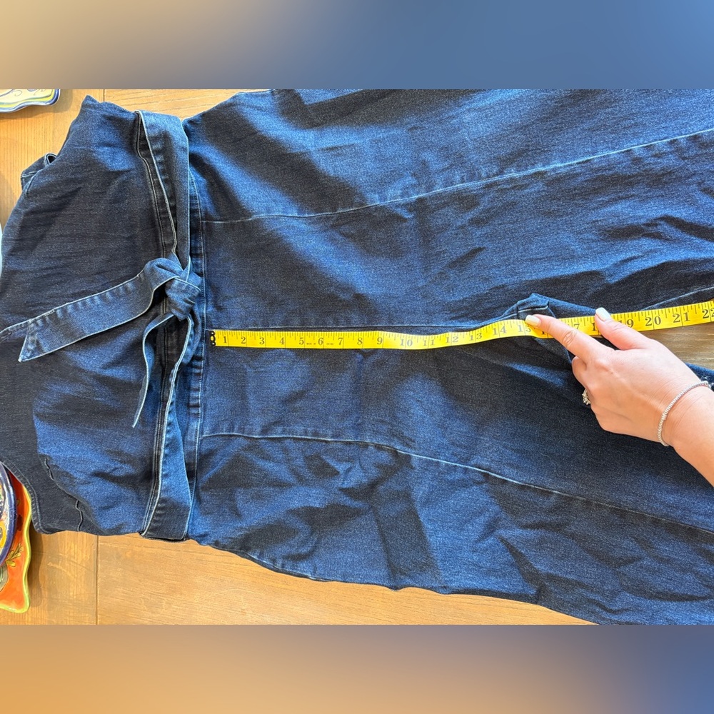 VENUS Flare Denim Jumpsuit Sz 24/3X (plus) NWT - Picture 8 of 11